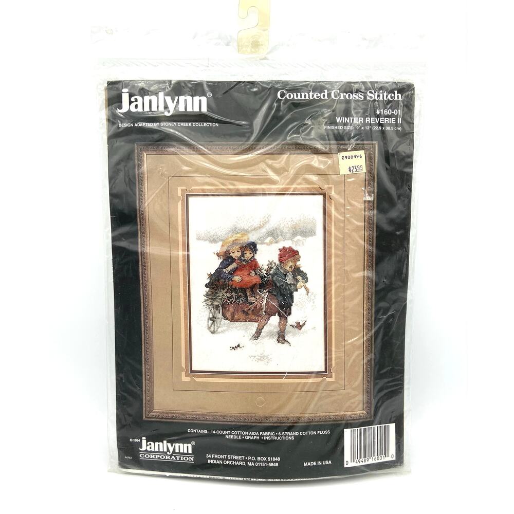 Vintage Janlynn Winter Reverie II Counter Cross Stitch Kit 160-01 New Sealed